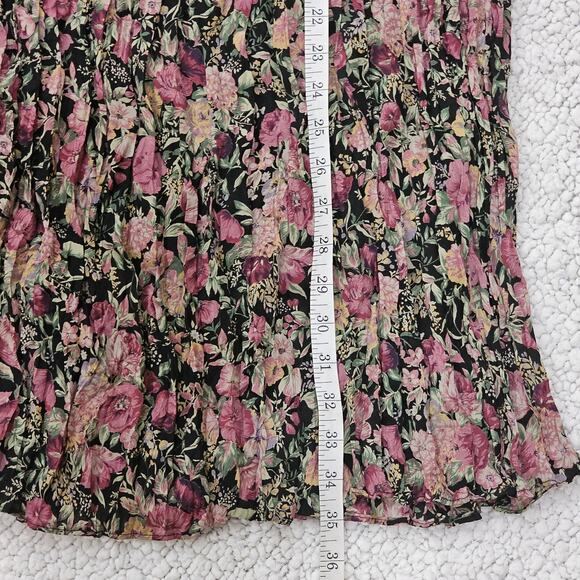 Casual Corner Y2K Pleated Maxie Skirt Floral Print Size L - Picture 4 of 5